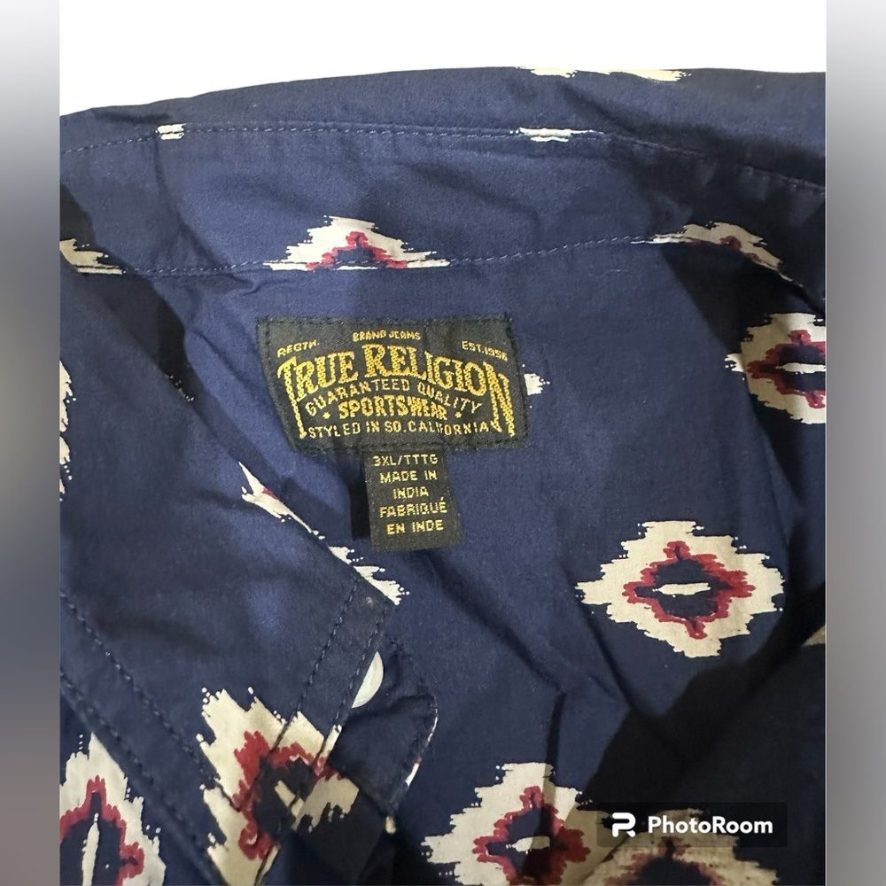 True religion Men short sleeve button up size 3xl